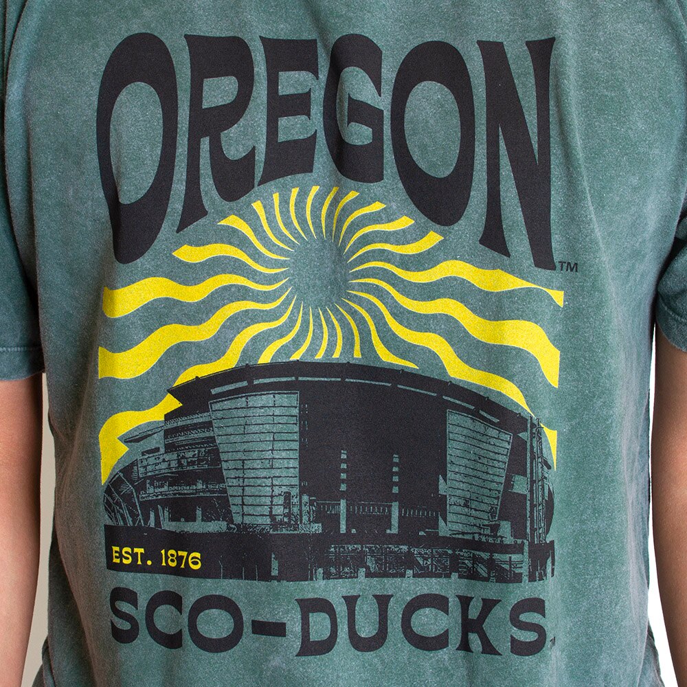 Sco-Ducks, Green, Crew Neck, Men, Football, U-Scape, Sun Waves, Autzen, T-Shirt, 718488